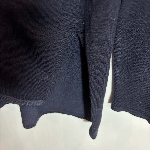 JOAN VASS Sz L Crew Neck Back Pleat Long Sleeve Flowy Slinky Long Line Tunic Top - Picture 5 of 8